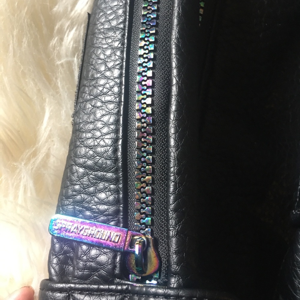 SPRAYGROUND Iridescent Black Leather Duffle Bag - Picture 4 of 16